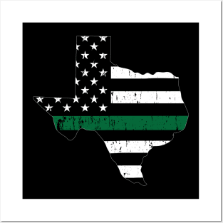 Texas Thin Green Line Military and Border Patrol Shirt Posters and Art